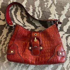 Y2K red croc shoulder bag